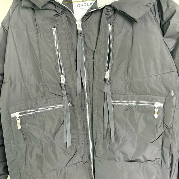 Orolay Black fleece hood‎ zip front Thickened Down Jacket Parka Size SMALL - Picture 9 of 13